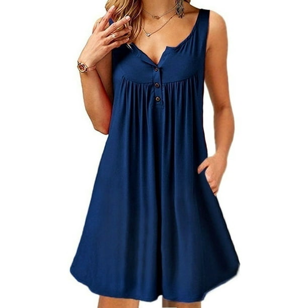 Vista - Womens Summer Casual Beach Wear Sleeveless Dresses Off Shoulder ...