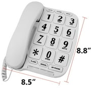 Blue Donuts White Big Button Phone for Wall or Desk with Speaker and Memory