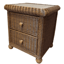 Elana Wicker 2 Drawer Nightstand Honey Finish