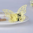 thumbnail image 3 of Zhuge 50 piezas de porta servilletas con forma de mariposa cortadas con láser: lazos para sillas, manteles y servilletas de papel (dorado), 3 of 5