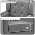 thumbnail image 5 of DREAMSIDEA Velvet Accent Chair Living Room, Modern Upholstered Arm Chair Tufted for Indoor Bedroom Office Room (Gray), 5 of 6