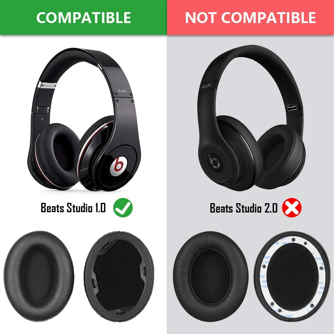 Geekria Earpad for Beats Studio 1.0 (1st Gen) Headphone Replacement Ear  Pad/Ear Cushion/Ear Cups/Ear Cover/Earpads | Walmart Canada