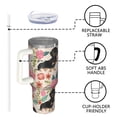thumbnail image 4 of OBREWU Dachshund and Flower Tumbler with Handle and Lid,Dachshund and Flower 40oz Double Wall Vacuum Insulated Tumbler,Cups Gift for Women and Men, 4 of 7