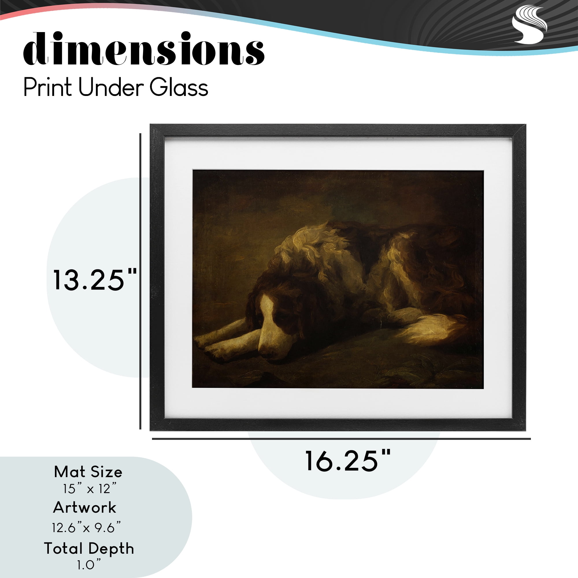 Stupell Industries Dim Lighted Classic Dog Black Framed Print Under Glass, design by Lil' Rue
