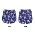 thumbnail image 5 of Lsque Blue Skull Crystal Printed Women's Running Shorts with Liner Pockets,Elastic Quick Dry Workout Athletic Gym Yoga Shorts,Womens High Waist Shorts-, 5 of 9