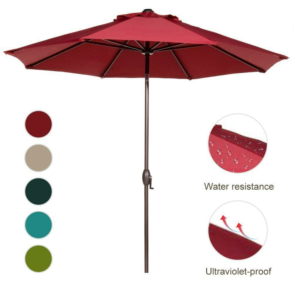 Abba Patio 9Ft Aluminum Market Umbrella with Push Button Tilt and