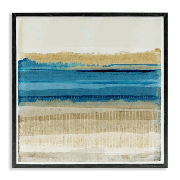 Stupell Industries Blue Daze Abstraction Abstract Painting Black Framed Art Print Wall Art, 12 x 12