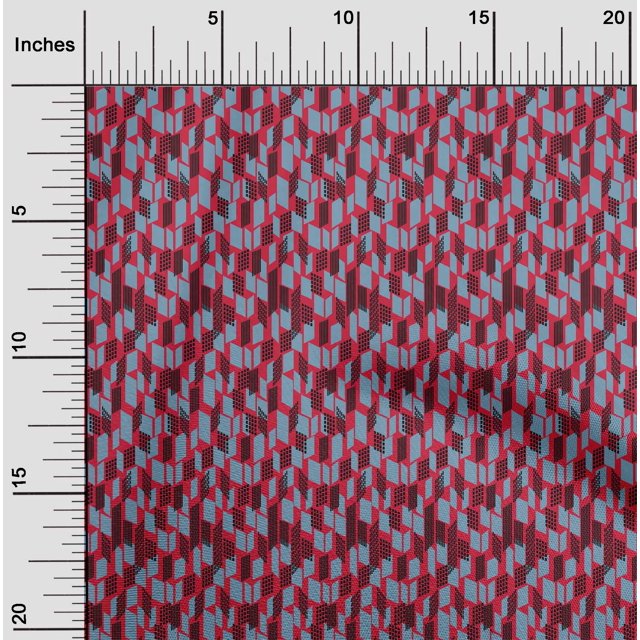 oneOone Georgette Viscose Fabric Parallelogram Geometric Print Fabric BTY 42 Inch Wide