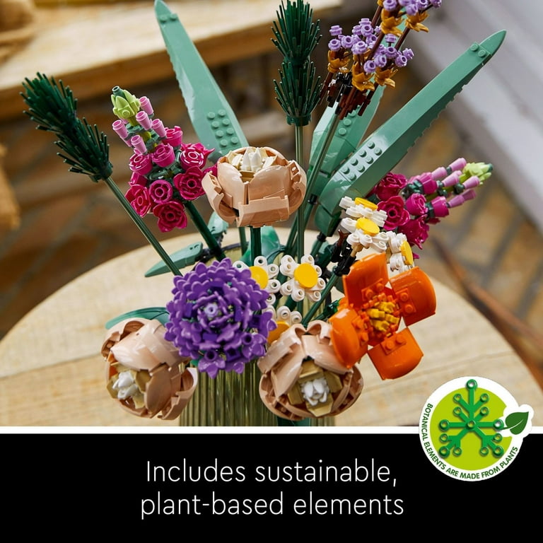 Flower Bouquet Building Kit, Not Compatible with Lego Flowers for Adults,  Building Blocks Sets Botanical Collection Decoration Toys Birthday