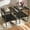 Gray + Black, variant on Set of 2 End Table, Nightstand with Gray Tempered Glass Tabletop, Black MDF layer & Metal Legs, Modern Side Table for Living Room, Bedroom