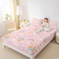 thumbnail image 4 of Manfei Cute Cartoon Princess Full Size Sheets,Fairy Tale Castle Bed Sheets,Colorful Rainbows Unicorn Sheet Sets For Girls Kids,Luxury Bedroom Decor,4 Pieces, 4 of 7