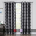 thumbnail image 4 of Royal Tradition 100% Blackout Curtain Panels Alana Jacquard Thermal Insulated (Set of 2 Panels)- 108x96 - Purple, 4 of 5