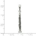thumbnail image 2 of 925 Argent Sterling Vintage Clarinette Collier Pendentif Instrument de Musique, 2 of 6