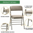 thumbnail image 4 of 4 Pack Heavy Duty Folding Chairs, Fabric Padded Seat & Back, Steel Frame, 350 lbs Capacity, Portable Chairs for Extra Seating, Parties, Office & Home Vinyl Beige, 4 of 10