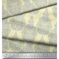thumbnail image 3 of Soimoi Poly Georgette Fabric Leaves & Floral Block Printed Fabric 1 Yard 52 Inch Wide, 3 of 3