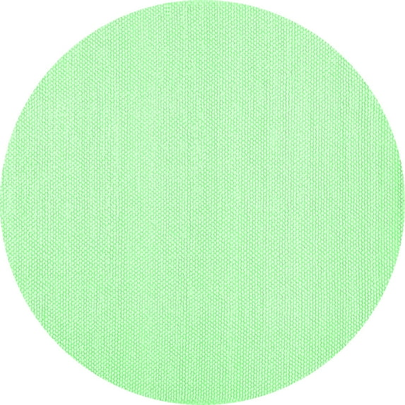 Ahgly Company Indoor Round Solid Emerald Green Modern Area Rugs, 8' Round