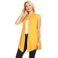 thumbnail image 2 of Women's Sleeveless Open Front Cardigan Lightweight Solid Drape Vest, 2 of 5