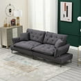 thumbnail image 6 of Tabaray 102" Modern Loveseat Sofa Couch, Accent Tufted Sofa with Adjustable Armrest, Cloud Sofa, Modern Upholstered 2 Seaters Sofa, Sleeper Couches for Living Room Guest Room, Office  (Dark Gray), 6 of 18