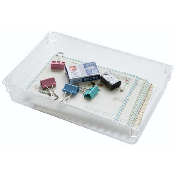 Basicwise QI003394.L 2 x 9.75 x 6.5 in. Plastic Drawer Organizers&#44; Clear - Large