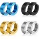 thumbnail image 1 of 8 piezas de aretes de acero de titanio sin perforaciones con clips para las orejas para hombres y mujeres, aretes de hip hop en 4 colores, 1 of 5