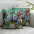 thumbnail image 3 of JEUXUS Aesthetic Decorative Flowers Blue and White Flower Print Motivational Short Plush Pillowcase White, 3 of 5