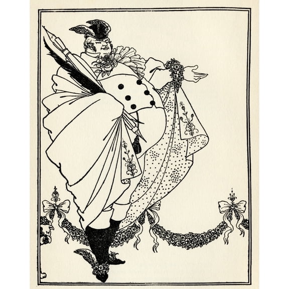 Posterazzi  Design by Aubrey Vincent Beardsley 1872 to 1898 English Illustrator of the Art Nouveau Era for the Contents Page of the Poster Print - 13 x 16