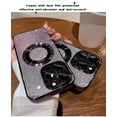 thumbnail image 5 of Gradient Glitter Magnifying Glass Plated case with CD Pattern, Comes with Lens Film, Full wrap Protection for iPhone 15 14 13 12 11 Pro Max Plus case (Dark Purple,iPhone 15 Pro Max), 5 of 8