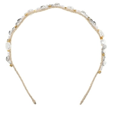 Himition Faux Pearls Headband Women Fashion Headpiece Beaded Bling Headband Hair Accessory