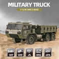 thumbnail image 1 of 1/12 RC 6WD 2.4GHz Camión militar Camión del ejército Coche todoterreno RTR Regalo de coche Fayee Verde, 1 of 7