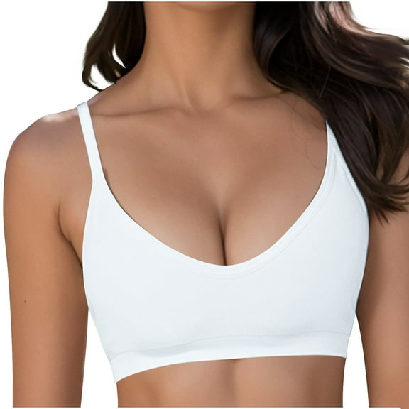 cfhntfmh Push up Bras for Women Scoop Neck Wirefree Bralettes Fashion Spaghetti Strap Comfort Solid Color Bras