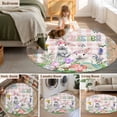 thumbnail image 5 of Small Round Rug 3Ft Washable Non-Slip, Easter Circle Area Rugs for Living Room Bedroom, Cute Bunny Eggs Flowers Plants Pink Checkered Indoor Floor Mats Carpet Runner for Home Decor, 5 of 8