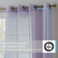 thumbnail image 2 of THD Vicky Semi Sheer Voile Window Curtain Grommet Top Panels for Bedroom & Living Room - Set of 2 (Light Purple Lilac, 54 W x 84 L per panel), 2 of 5