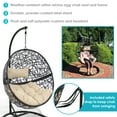 thumbnail image 2 of Sunnydaze Jackson Resin Wicker Egg Hanging Chair with Cushions and Stand, Cream, 2 of 8
