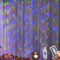 thumbnail image 1 of USB Powered Curtain LED String Lights With Hooks&Remote Control, 8 Lighting Modes Fairy Light For Bedroom Curtains Garland Xmas Party Valentine's Day Decor, 1 of 5