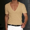 thumbnail image 3 of BOBOGOJP T-shirt à Col Rond pour Hommes, Coupe Ajustée, Manches Courtes (Jaune, G), 3 of 5