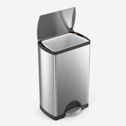 simplehuman 38L Rectangular Step Kitchen Trash Can - Stainless Steel with Soft-Close Lid