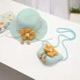 thumbnail image 2 of EnJoCho Kids Little Girls Cartoon Flower Sunshade Hat Straw Beach Sun Hat Straw Bag with 3D Plush Flower Children Summer Accessories, 2 of 4