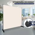 thumbnail image 6 of Room Divider Single Panel Privacy Screen, Wide Rolling Wall Divider with Lockable Wheels, Portable Room Partition Screen, Freestanding Room Divider Screen for Home Office, Beige, 6 of 7