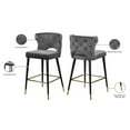 thumbnail image 4 of Pemberly Row Modern 28"H Velvet Counter Stool in Gray (Set of 2), 4 of 4