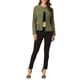 thumbnail image 2 of CHAQUETA DE JEANS PARA MUJER INSPIRADA CHIC, CON BOTONES, HEM PEPLUM, MANGAS LARGAS, CORTA, VERDE EJÉRCITO, TALLA 3XL, 2 of 6