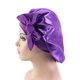 thumbnail image 4 of Gorro de dormir extragrande de satén con cintas anchas ajustables para cabello largo, paquete de 3 gorros de seda para el cabello., 4 of 5
