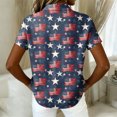 thumbnail image 4 of Iaqnaocc American Flag Shirt for Women Usa Patriotic American Flag Stars Tops America 250 Shirt Freedom Button Down Collared Shirt Lightweight Short Sleeve Tee Top Blue XXL, 4 of 4