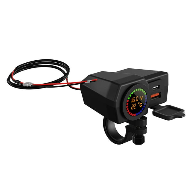 Kenally Cargador de motocicleta profesional resistente al desgaste con pantalla a color Voltaje Pantalla digital Cargadores de coche con Accesorios para motos