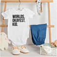 thumbnail image 3 of Worlds Okayest Kid Son Daughter Funny Romper Boys or Girls Infant Baby Brisco Brands 18M, 3 of 6