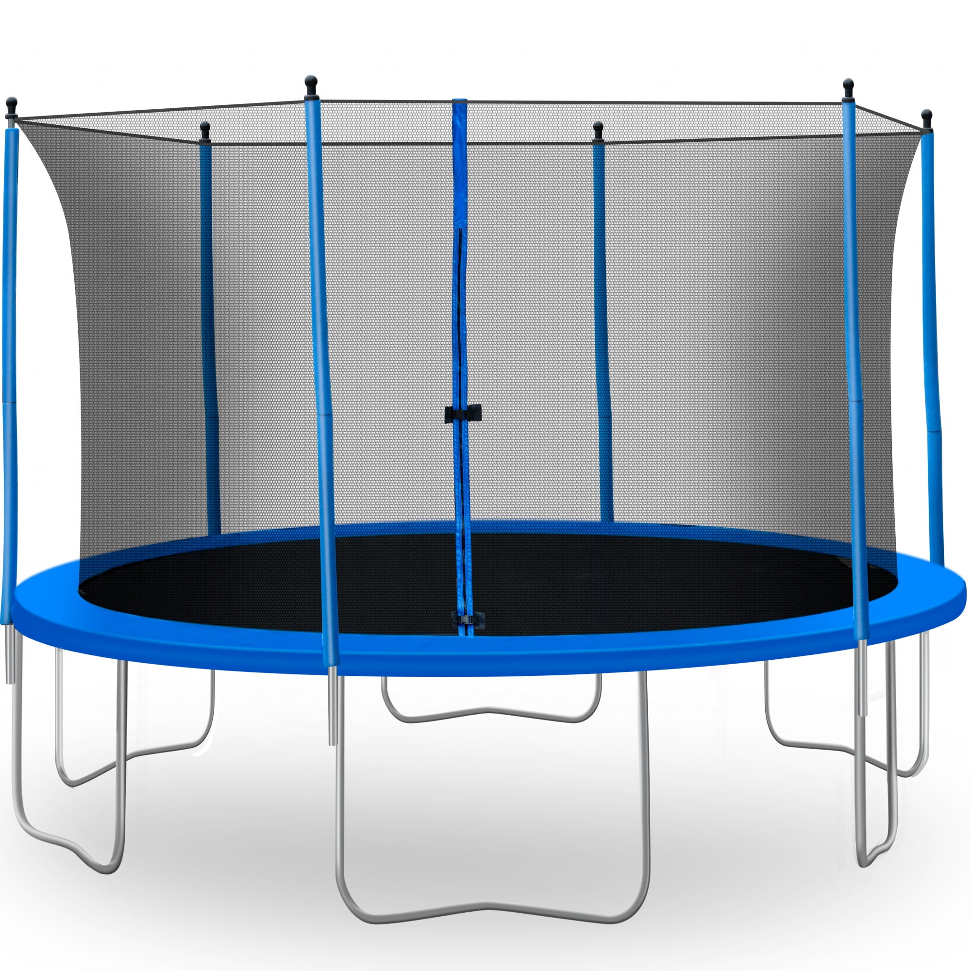 13 FT Outdoor Trampoline for Backyard, Outdoor Trampoline with Safety Enclosure Net, Steel Tube, Circular Trampolines for Adults/Kids, Family Jumping and Ladder, Kids Round Trampoline, Q17175