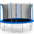 thumbnail image 1 of 13 FT Outdoor Trampoline for Backyard, Outdoor Trampoline with Safety Enclosure Net, Steel Tube, Circular Trampolines for Adults/Kids, Family Jumping Trampoline, Kids Round Trampoline, Q17175, 1 of 13