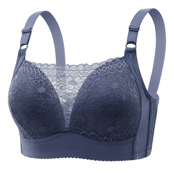 Sngxgn Womens Wireless Bra, Comfort Shaping Full Figure Wire-Free Bra(Blue,36)