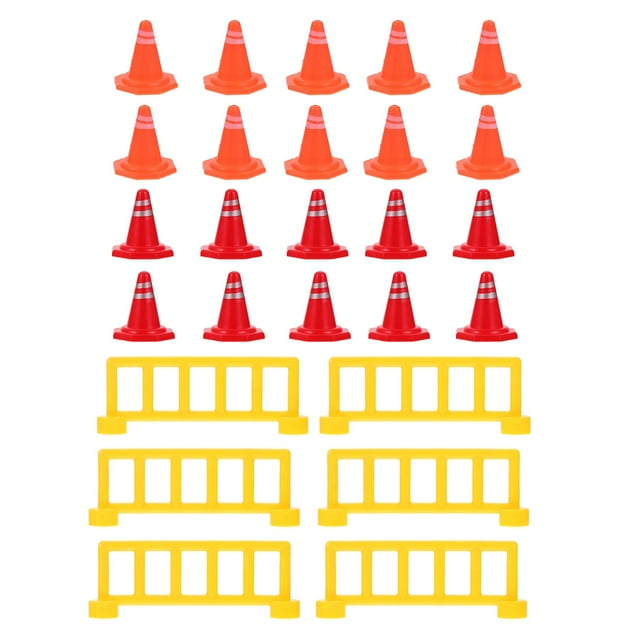 OULII Durable Plastic Traffic Safety Cones and Road Construction Signs Assorted Colors