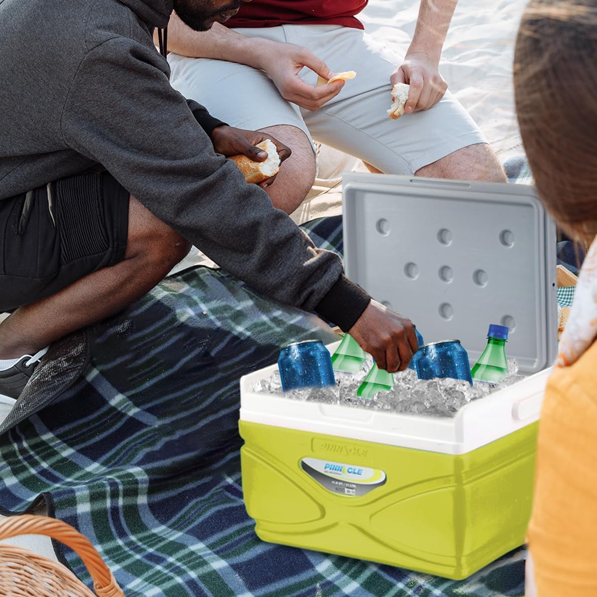 Pinnacle Portable Picnic Cooler 4.5 L Hard Insulated Coolbox with Handle – Green