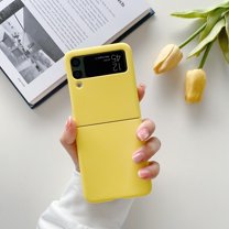 Feishell Matte Slim Phone Case for Samsung Galaxy Z Flip3 (6.7 inch),Shockproof Lightweight Ultra Thin Frosted Anti-Fingerprint Hard PC Scratch-Resistant Phone Case,Yellow